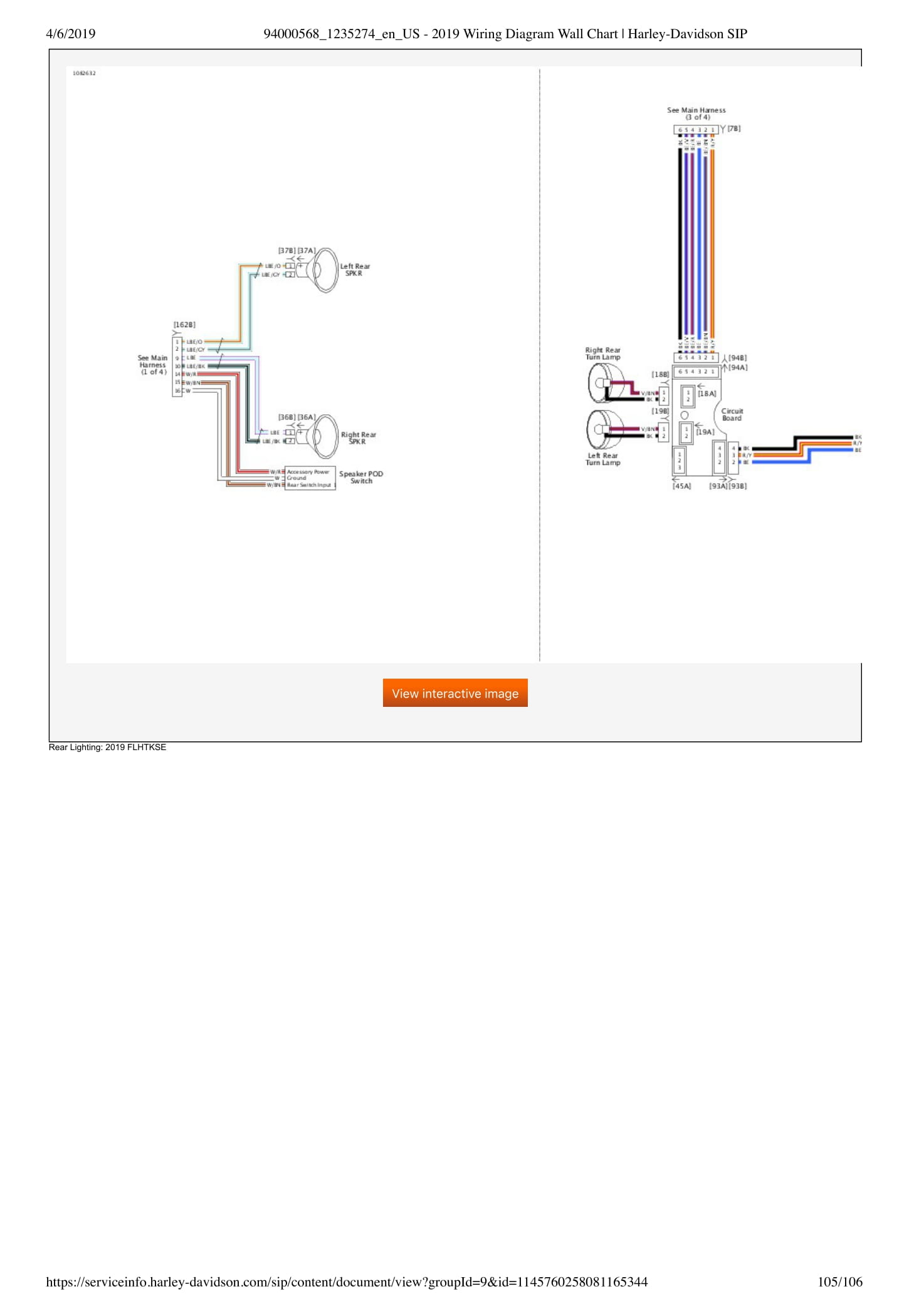 Harley Davidson SIP 2019 Wall Chart. Wiring Diagram - page 7